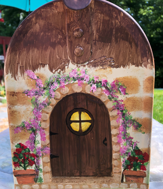 Cottage mailbox front door