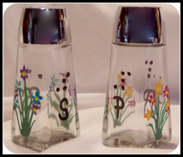 Braille Salt and Pepper Shakers - Floral design