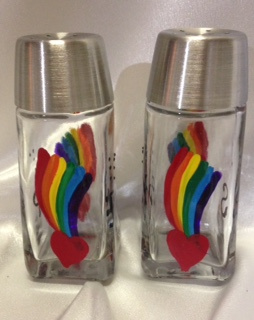 Rainbow Love- Set of salt & pepper shakers