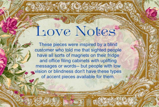 Love Notes- Magnets with braille messages and artistic designs-tactile