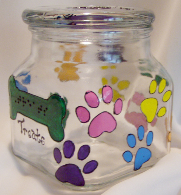 Treats! - Treat Jar for your furry best friend! with raised-dot braille