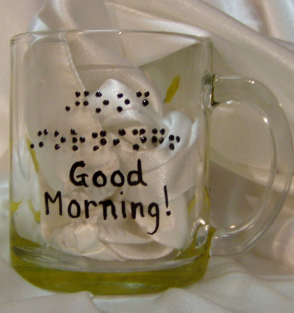 Sunshine Coffe/Tea mug with raised dot Braille