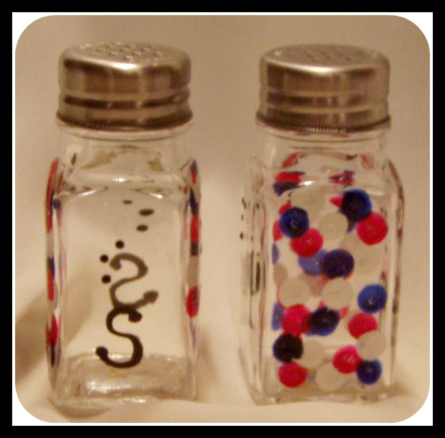 Braille Patriotic Confetti- Salt & Pepper Shakers set