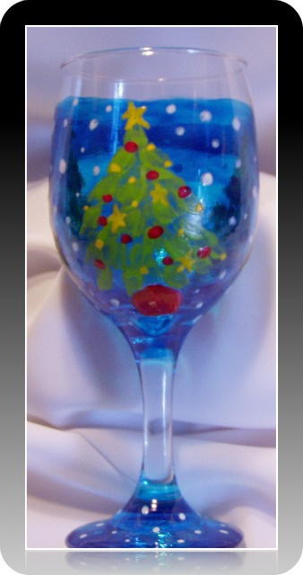 Christmas Tree Fantasy- 20 oz. Wine Glass