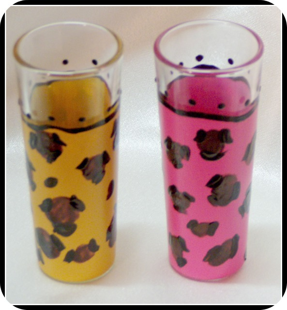 Leopard Shooter glasses (set of two)