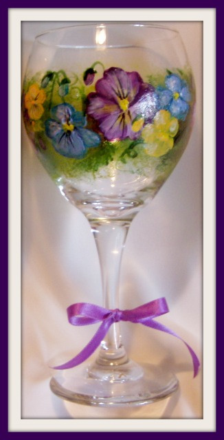 Pansy Panache- 16 oz Wine Glass