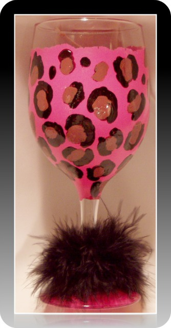 Leopard Diva- Wine glass- 20 oz.