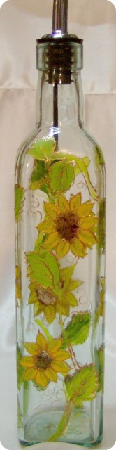 Gilded Sunflower Oil Carafe
