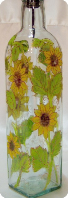 Gilded Sunflower Oil Carafe