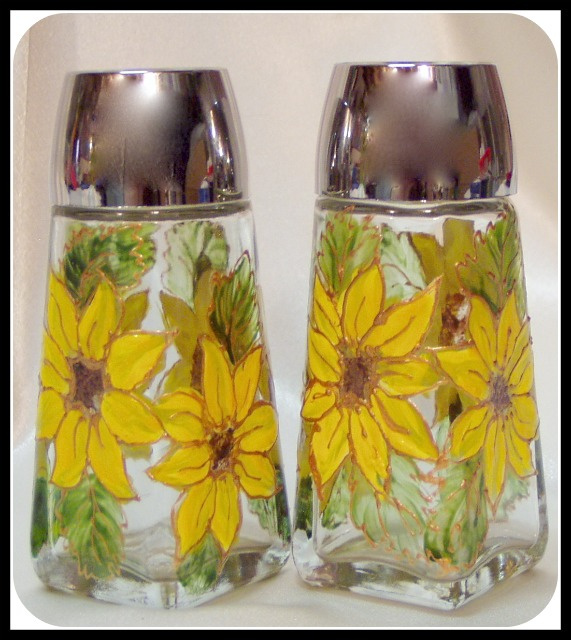 Gilded Sunflower Salt & Peppa shakers