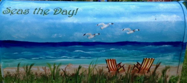 Seas the Day! - Beach design rural mailbox