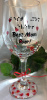 20 oz. Wine glass- with hand painted red hearts - Best Mom Ever in tactile braille and script