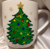 Merry Christmas- Coffee Mug- Braille raised dots and holly