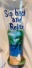 Beach Theme Pub glass- Sip back and Relax- 20oz. pub glass